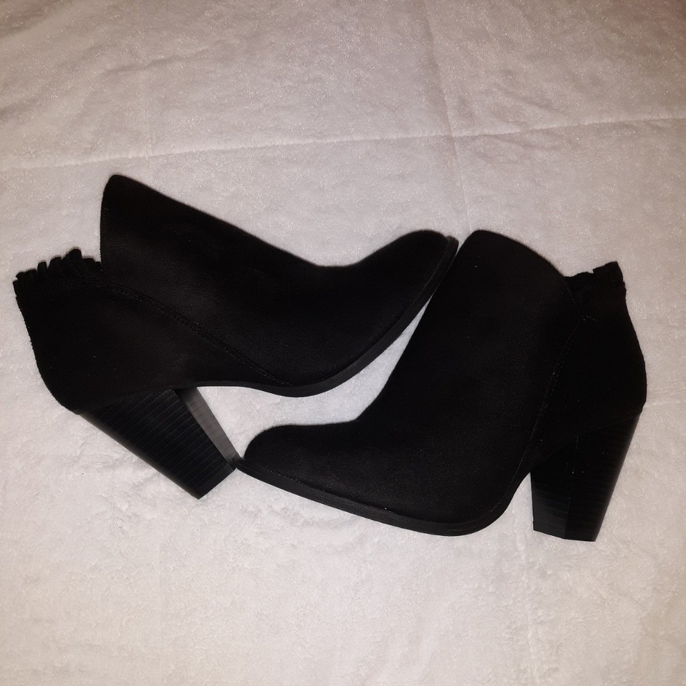 Black suede booties